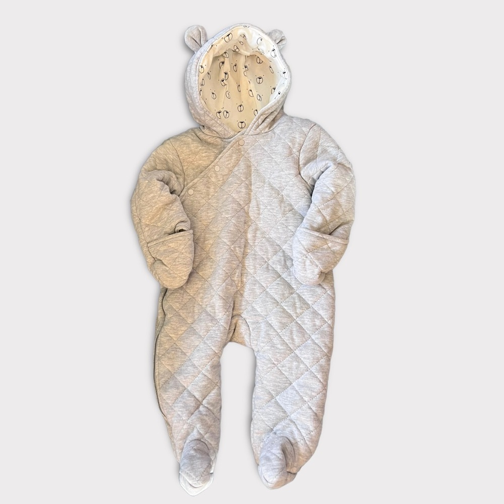 Quilted Gray Super Soft Baby Bunting First Wish 6-9 mo